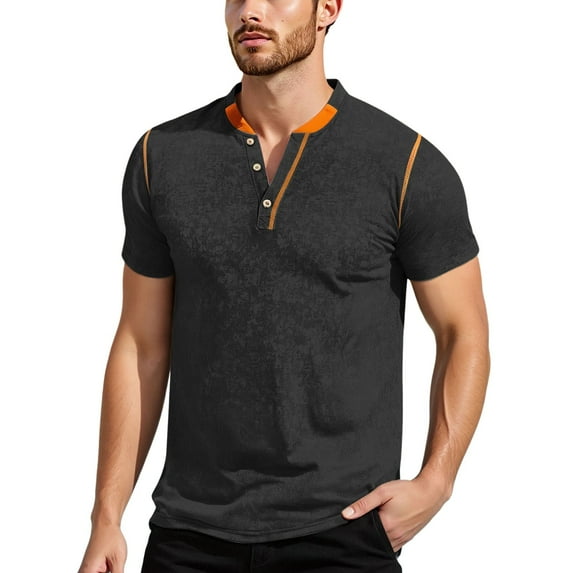 Men Summer Tops Men's Summer New Outdoor Sports Casual V Neck Short Sleeved T Shirt Tops T Shirts for Men Lightweight Warm Long Sleeve Shirts Long Sleeve Nightshirts Loose Black M