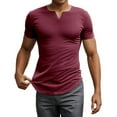 thumbnail image 1 of Men Summer Tops Men's V Neck T Shirts Slim Fit Casual Tee Shirts For Everyday Wear Spring And Summer Stylish Top For Shorts And Daily Outings Mens Blank Shirt Top Mens Athletic Short Sleeve Red XL, 1 of 6
