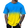 thumbnail image 1 of Men Summer Tops Mens Athletic Tops Men Shirts Long Sleeve Shirt Plain Stretchy Top Loose Fit Top Phrasing Shirt Casual Summer Striped Tee Stripe Shirts for Exercise Clothes Male All Print Blue S, 1 of 4