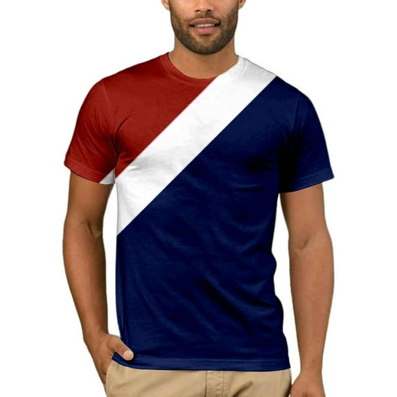 Men Summer Tops Mens Independence Day Holiday T Shirt Red White And Blue Flag Flag Retro Style Short Sleeved T Shirt Mens Western Men's Loose Fit Tees Men's Workout Shirts Short Sleeve Blue M