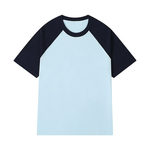 Men Summer Tops Mens Layering T Shirt Men Short Sleeve Athletic Top Juniors Active Shirts Mens Shirts Workout Pack Oversized T Small N Tech 7 Chicken Hat Loose Men's Patchwork Round Neck Blue 3XL