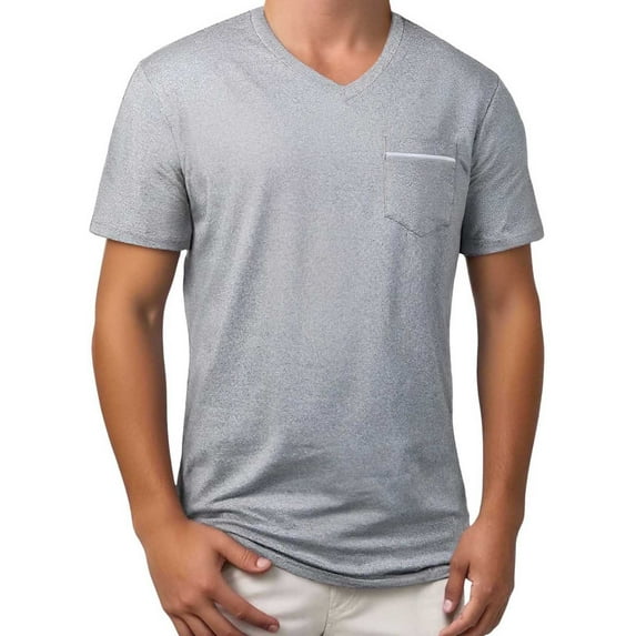 Men Summer Tops Mens Ringer Tee Vintage Solid Workout Tops Men plus Size T Shirts Mens Work Shirt Short Sleeve Short Sleeve Athletic Shirts Running Shirt Tee Long Athletic Polyester Light Gray XL