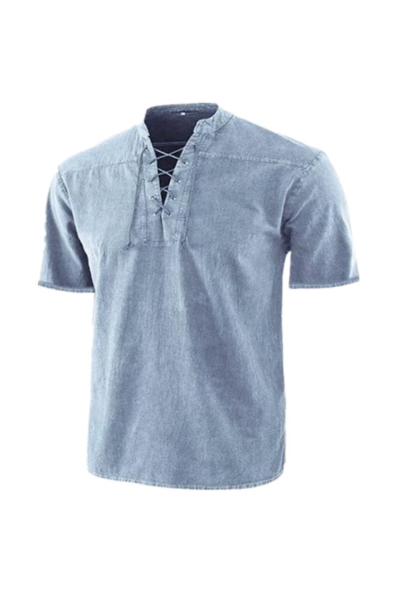 Men Summer Tops Mens Work Shirt Short Sleeve Active Wear Set Lady Top Tee Neck Tee Polyester Shirt Men Lady Summer Shirts Running Short Sleeve Athletic Tops Super Top V Neck Men's Gothic Light Blue L