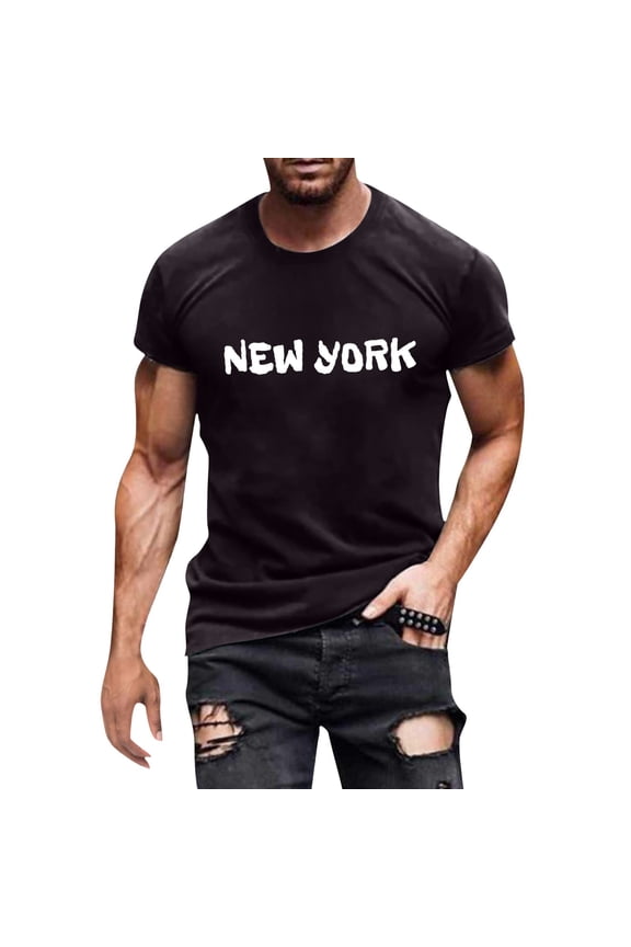 Men Summer Tops Purse Sleepers Workout Tech Quick Men Work Utility plus Size Apparel Long Neck Set Active Long Sleeve Shirt Tall Top Athletic Sleeve Tee Men's Fashion City Theme Printed T Black M