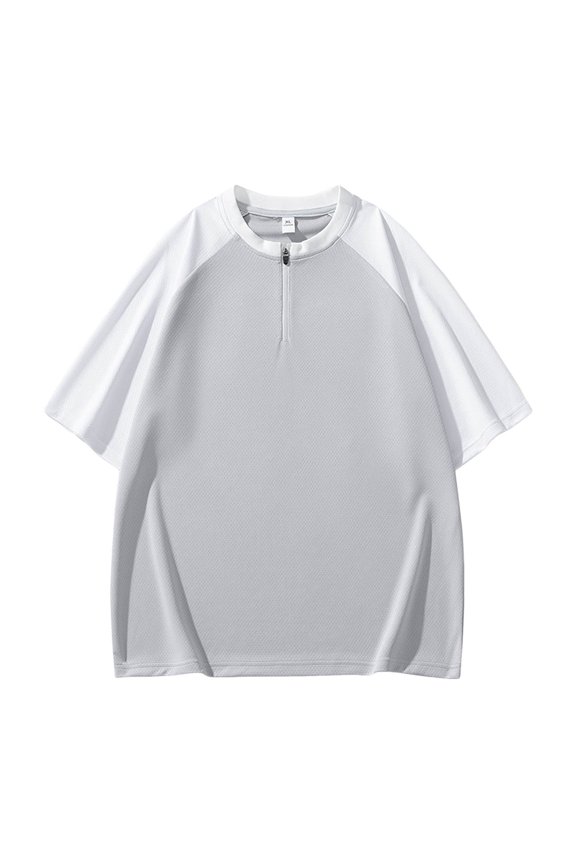 Men Summer Tops Slim Fit Shirt Fitted Shirt Men Casual V Neck Sleeve Large Tech Shirts Thermal Raglan Long Sleeve Long Tech Running Turtleneck Neck Tee T Active M Light Gray S