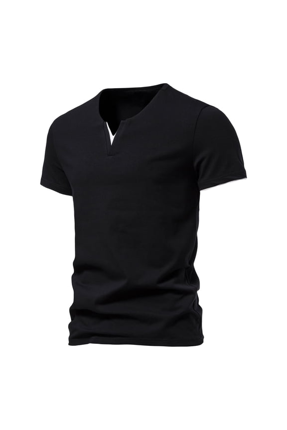 Men Summer Tops Small Top Mens Athletic Clothes Men Short Sleeve Tee Shirts Turtleneck Petite Turtleneck T Large Neck Shirt Workout Shirts Loose Fashion Tunic plus Size Long Sleeve Tee for Black L