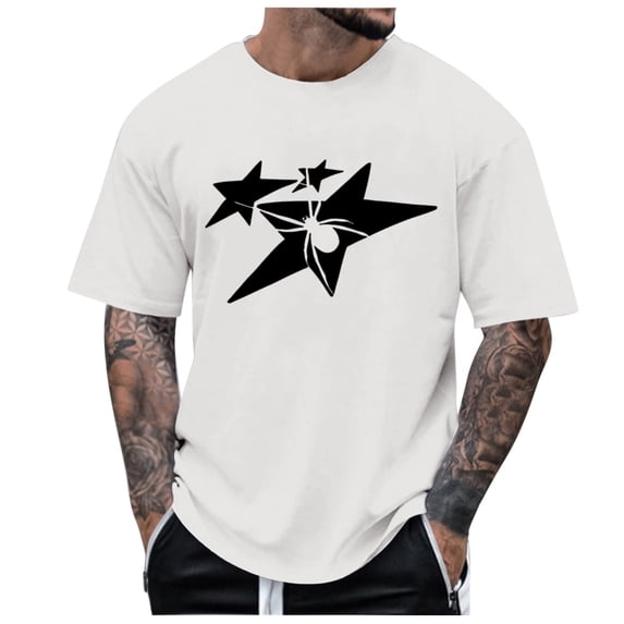 Men Summer Tops Tall Neck Shirt Co T Dark Undershirt Men Loose Athletic Tees Mens Button down Shirt Long Sleeve Casual Top T Shirts Bulk Trumpet Sleeve Shirts Long Athletic Fit White L