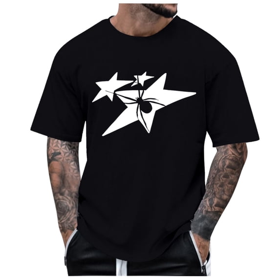 Men Summer Tops Tall Neck Shirt Co T Dark Undershirt Men Loose Athletic Tees Mens Button down Shirt Long Sleeve Casual Top T Shirts Bulk Trumpet Sleeve Shirts Long Athletic Fit Black XL