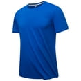 thumbnail image 1 of Men Summer Tops Tan Short Sleeve Men Workout Top Long Sleeve Compression Pocket Short Easter Sublimation Blanks Mens Tees Shirts Mens Work Shirt Neck Tops Small Shirt Workout Shirts Pack Blue 4XL, 1 of 4