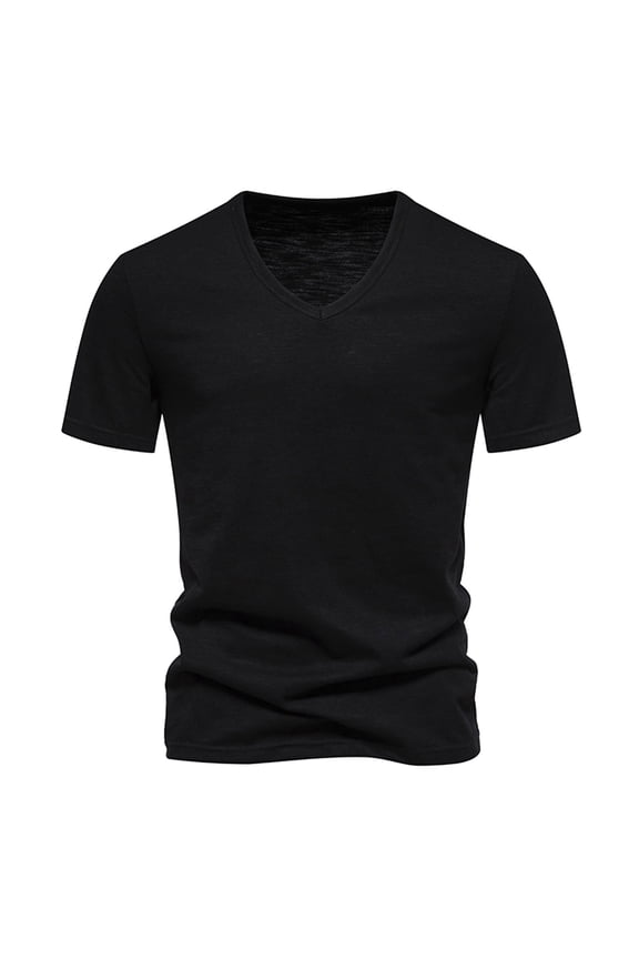 Men Summer Tops Tan Summer Tops Men Tech Sleeve Mens Long Sleeve T Shirt Long Shirts Large Casual T Shirt Top under Scrub Dry Clothe Workout Pack Slim Loose Neck Mens Solid Color V Black 2XL