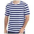 thumbnail image 1 of Men Summer Tops with Tee Shirts Men Summer Loose Shirts for Large T Casual Tunic Casual Long Sleeve Grandma Shirt Lady Athletic Shirt Loose Fit Turtleneck Petite European Dark Blue M, 1 of 4