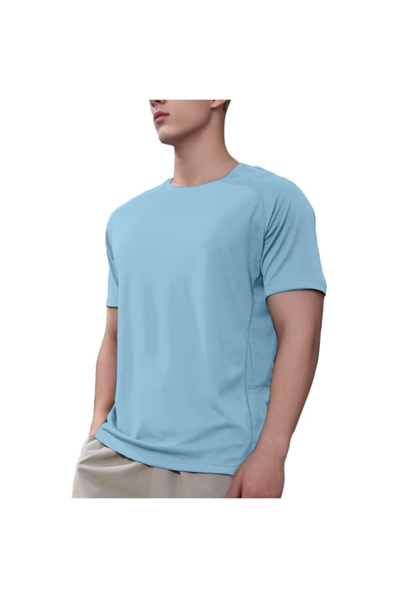 Men Summer Tops Trumpet Sleeve Shirts Men N Apparel Mens Yoga Tops Long Sleeve Mens Fall Sweaters Exercise Compression Shirt Shirts for with Sleeves Pocket Tee Long Swim Wear Neck Top Light Blue M