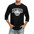 thumbnail image 1 of Men Summer Tops Turtleneck Shirts Men plus Size T Shirts Long Sleeve Pullover Athletic Clothe Shirt Sleeve Top Pack Quick Exercise Top Cute Summer Tops Fitted Long 3/ 4 Letter City Black 5XL, 1 of 3