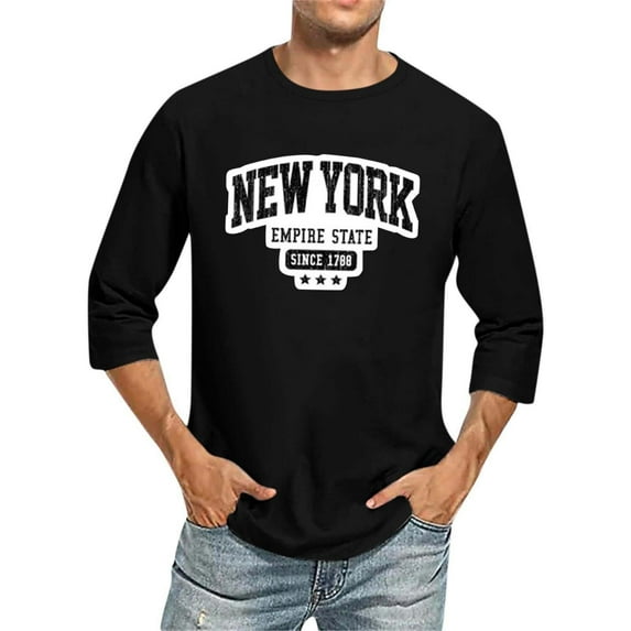 Men Summer Tops Turtleneck Shirts Men plus Size T Shirts Long Sleeve Pullover Athletic Clothe Shirt Sleeve Top Pack Quick Exercise Top Cute Summer Tops Fitted Long 3/ 4 Letter City Black 5XL