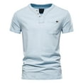 thumbnail image 1 of Men Summer Tops plus Size Short Sleeve Camisole Mens Summer T Shirts Athletic T Shirts Men Mens Clothes Fall Trendy with Long Sleeves Long Sleeve Drawstring Short Athletic Tee Light Blue 2XL, 1 of 3