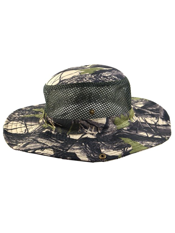 Men Summer Wide Brim Western Style Camouflage Mesh Cap Net Sunhat Cowboy Hat #5