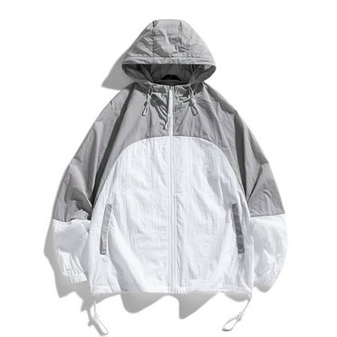 Men' Summer Windbreaker Hooded Clothes Unisex LightThin Sunscreen Zipper Jackets Outdoor Spring Coat
