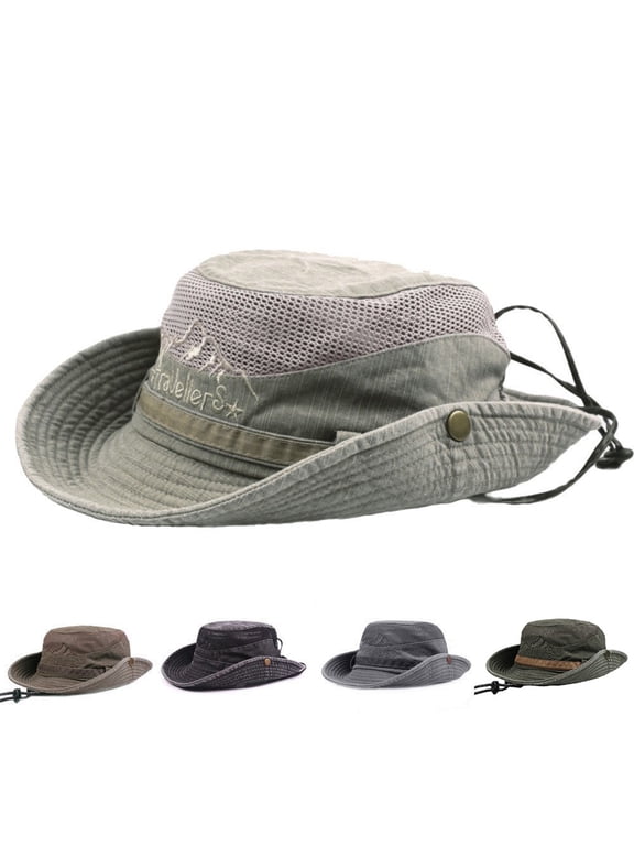 Men Sun Hat UPF 50+ Sun Protective Bucket Hat for Women Wide Brim Summer Beach Fishing Safari Adjustable Hat Army Green One Size
