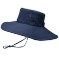 Men Sun Hat Wide Brim Breathable Mesh Drawstring Packable Windproof Sun