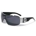 thumbnail image 1 of Men Sunglasses Fashion Designer Single Lens Wrap Around Silver Black, 1 of 1