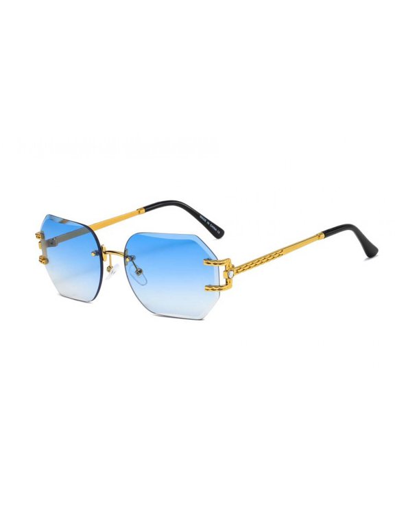 Men Sunglasses Fashion Rapper Shades Bling Iceout Model Elegant Gold Frame Woody Arms