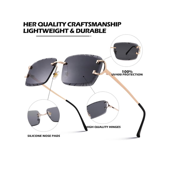 Men Sunglasses Hip Hop Shades Classic Square Black