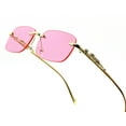 thumbnail image 1 of Men Sunglasses Rimless Hip Hop Shades Square Retro Pink Gold, 1 of 4