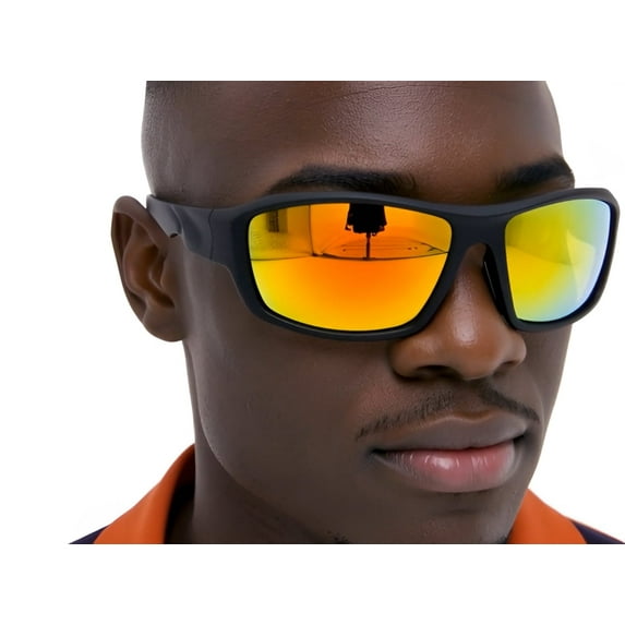 Men Sunglasses Sports Outdoor Driving Fishing Red Mirror Lens