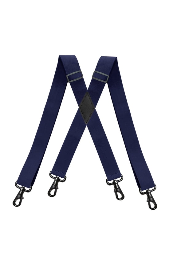 Men Suspenders for Jean 1.4 Inch Navy Blue Suspender for Men Heavy Duty Swivel Belt Loops With 4 Snap Hooks