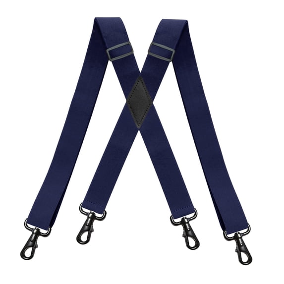 Men Suspenders for Jean 1.4 Inch Navy Blue Suspender for Men Heavy Duty Swivel Belt Loops With 4 Snap Hooks