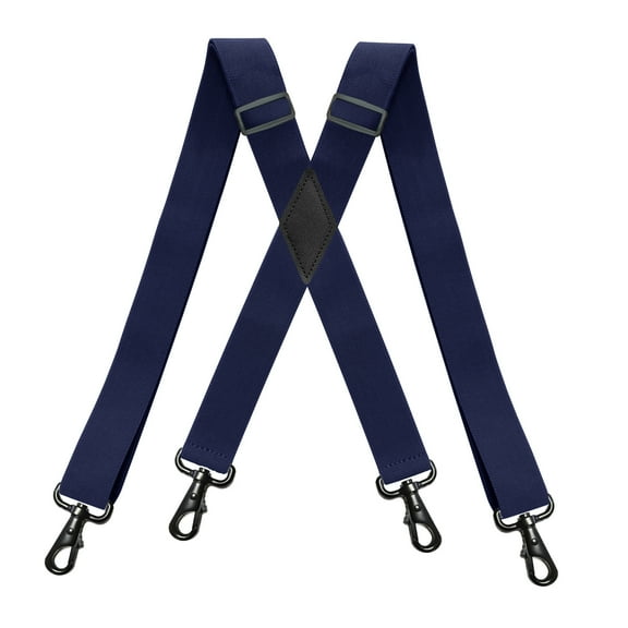 Men Suspenders For Jean 1.4 Inch Navy Blue Suspender Heavy Duty Swivel Belt Loops With 4 Snap Hooks