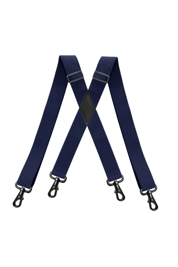 Men Suspenders For Jean 1.4 Inch Navy Blue Suspender Heavy Duty Swivel Belt Loops With 4 Snap Hooks