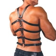 thumbnail image 1 of Men Suspenders Harness, Black PU Leather for Men Fashion Punk Belt Adjustable Chest Lingerie Belt Harness, 1 of 8
