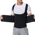 thumbnail image 1 of Men Sweat Sauna Suit Vest Workout Body Shaper Neoprene Waist Trainer Slimming Corset with 2 Adjustable Belt, 1 of 6