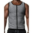 thumbnail image 1 of Men Sweat Sauna Vest Waist Trainer Body Shaper Neoprene Sport Fitness Gym Workout Tank Top, Gray, L, 1 of 8