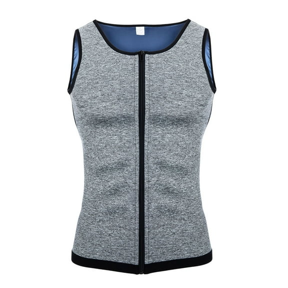 Men Sweat Vest Waist Trainer, Workout Sauna Vest for Men, Men Sauna Sweat Suit Body Shaper, Gray, S