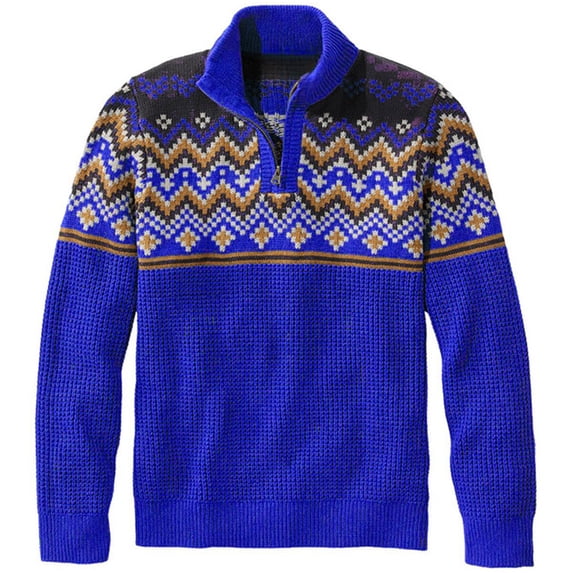 Men Sweater Knit Tops Blouse Men Casual Fashion Color Block Stand Collar Long Sleeve Youth Pullover Knit Sweater
