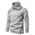 thumbnail image 1 of Men Sweater Winter Casual Button Cable Knit Sweaters Shawl Collar Turtlenecks for Lounge Sleep, 1 of 6