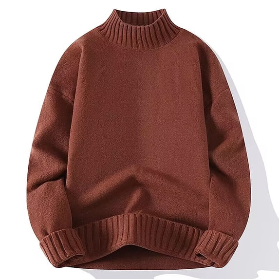 Men Sweaters Fashion Crewneck Sweater Pullover Casual Loose Fit Winter Long Sleeve Cable Knit Sweaters