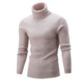 thumbnail image 1 of Men Sweaters Winter Knitted Turtleneck Collared Slim Fit Lightweight Soft Fitted Pullover Sweater, 1 of 6