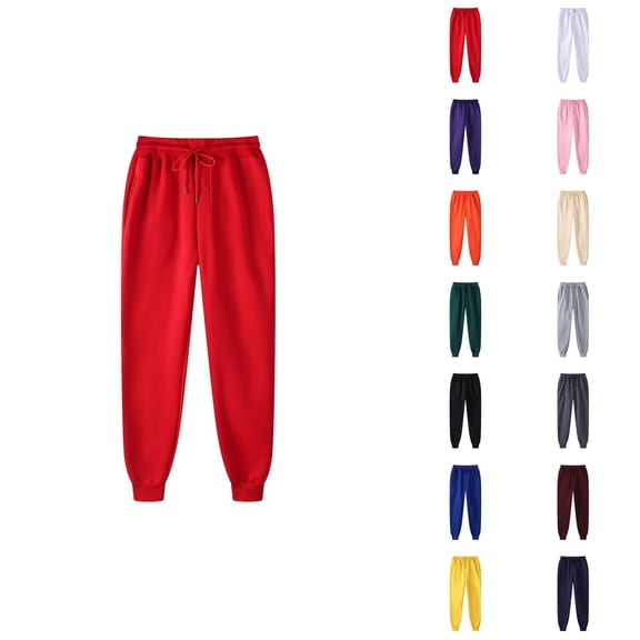 Men Sweatpants 2026 Fall Winter Casual Elastic Waist Drawstring Lined Jogging Sweatpants Trousers with Pockets