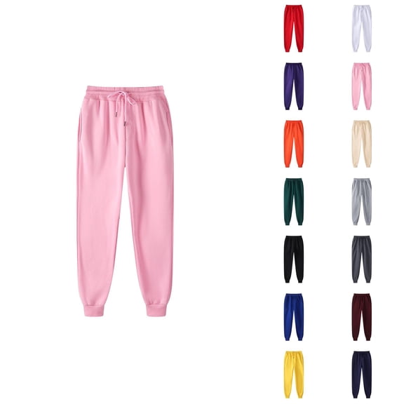 Men Sweatpants 2026 Fall Winter Casual Elastic Waist Drawstring Lined Jogging Sweatpants Trousers with Pockets