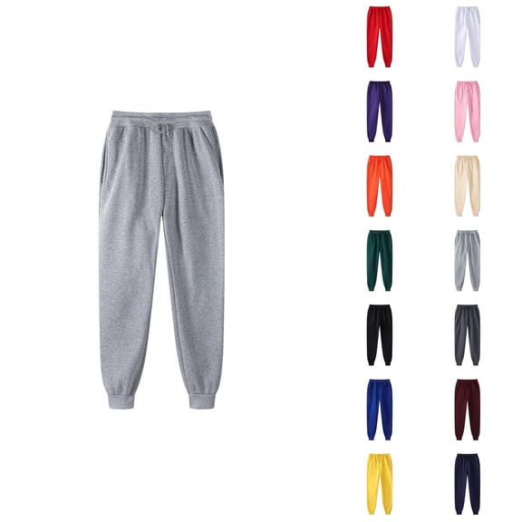 Men Sweatpants 2026 Fall Winter Casual Elastic Waist Drawstring Lined Jogging Sweatpants Trousers with Pockets