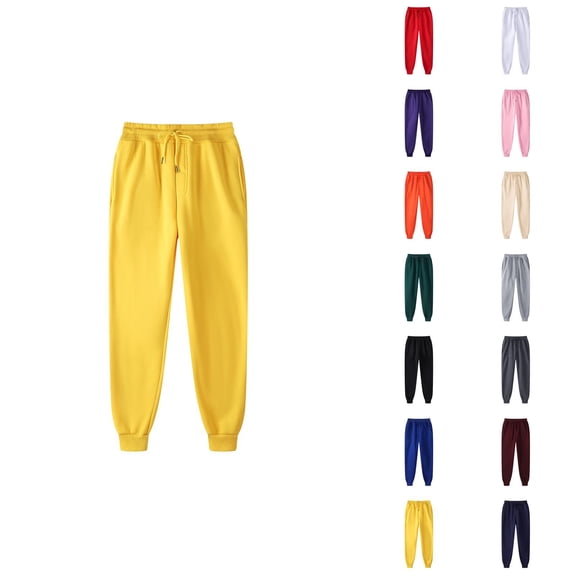 Men Sweatpants 2026 Fall Winter Casual Elastic Waist Drawstring Lined Jogging Sweatpants Trousers with Pockets