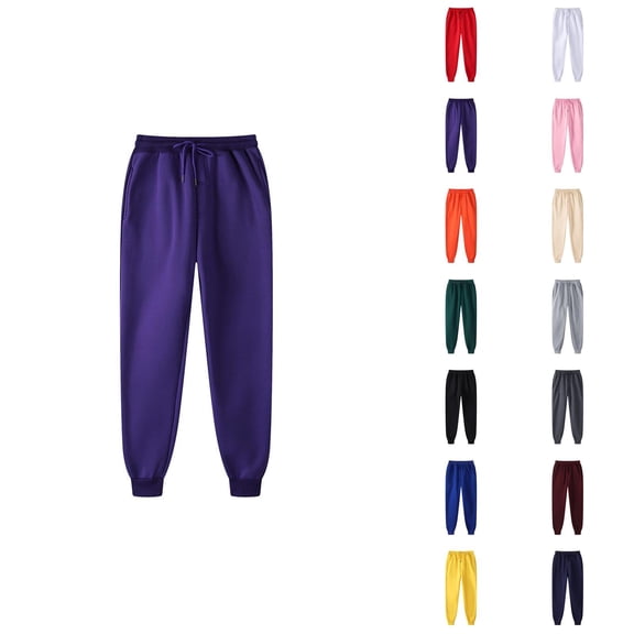 Men Sweatpants 2026 Fall Winter Casual Elastic Waist Drawstring Lined Jogging Sweatpants Trousers with Pockets