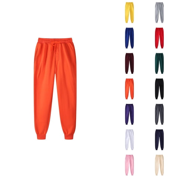 Men Sweatpants 2026 Fall Winter Fashion Drawstring Elastic Waist Lined Jogger Sweatpants with Pockets Trousers