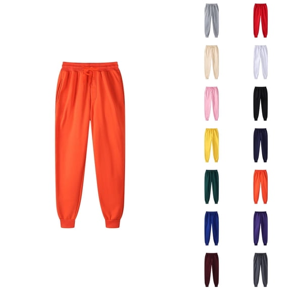 Men Sweatpants 2026 Fall Winter Fashion Elastic Waist Drawstring Lined Jogger Sweatpants Trousers with Pockets