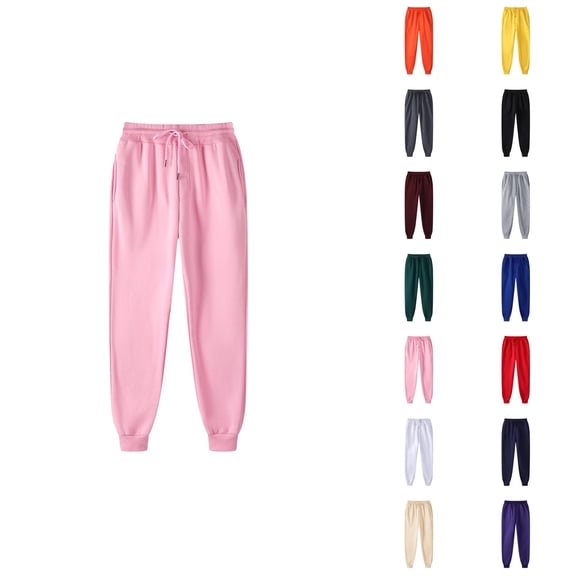 Men Sweatpants 2026 Fall Winter Trendy Drawstring Elastic Waist Lined Jogging Sweatpants Trousers with Pockets