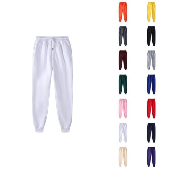 Men Sweatpants 2026 Fall Winter Trendy Drawstring Elastic Waist Lined Jogging Sweatpants Trousers with Pockets