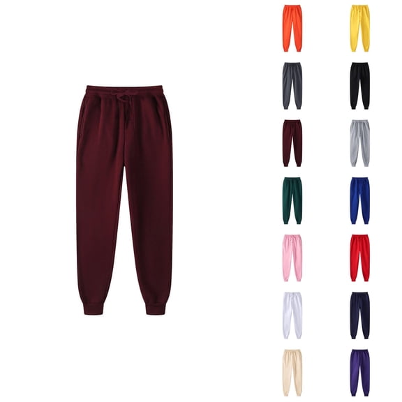 Men Sweatpants 2026 Fall Winter Trendy Drawstring Elastic Waist Lined Jogging Sweatpants Trousers with Pockets